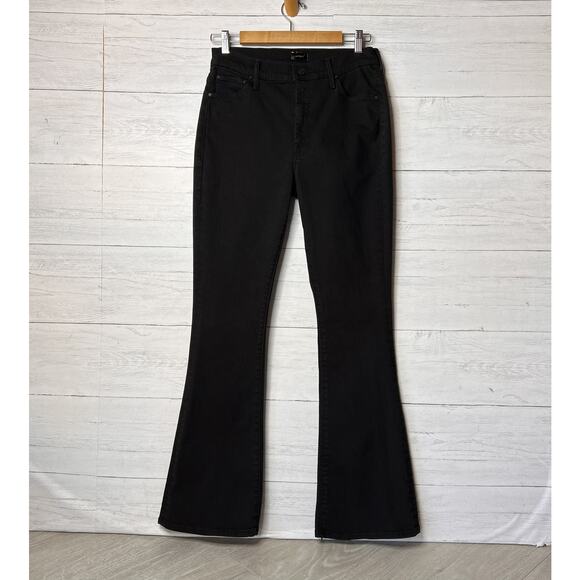 Mother Jeans Womens Size 31 Pitch Black The Weekender Flared Cotton Blend - Picture 1 of 16
